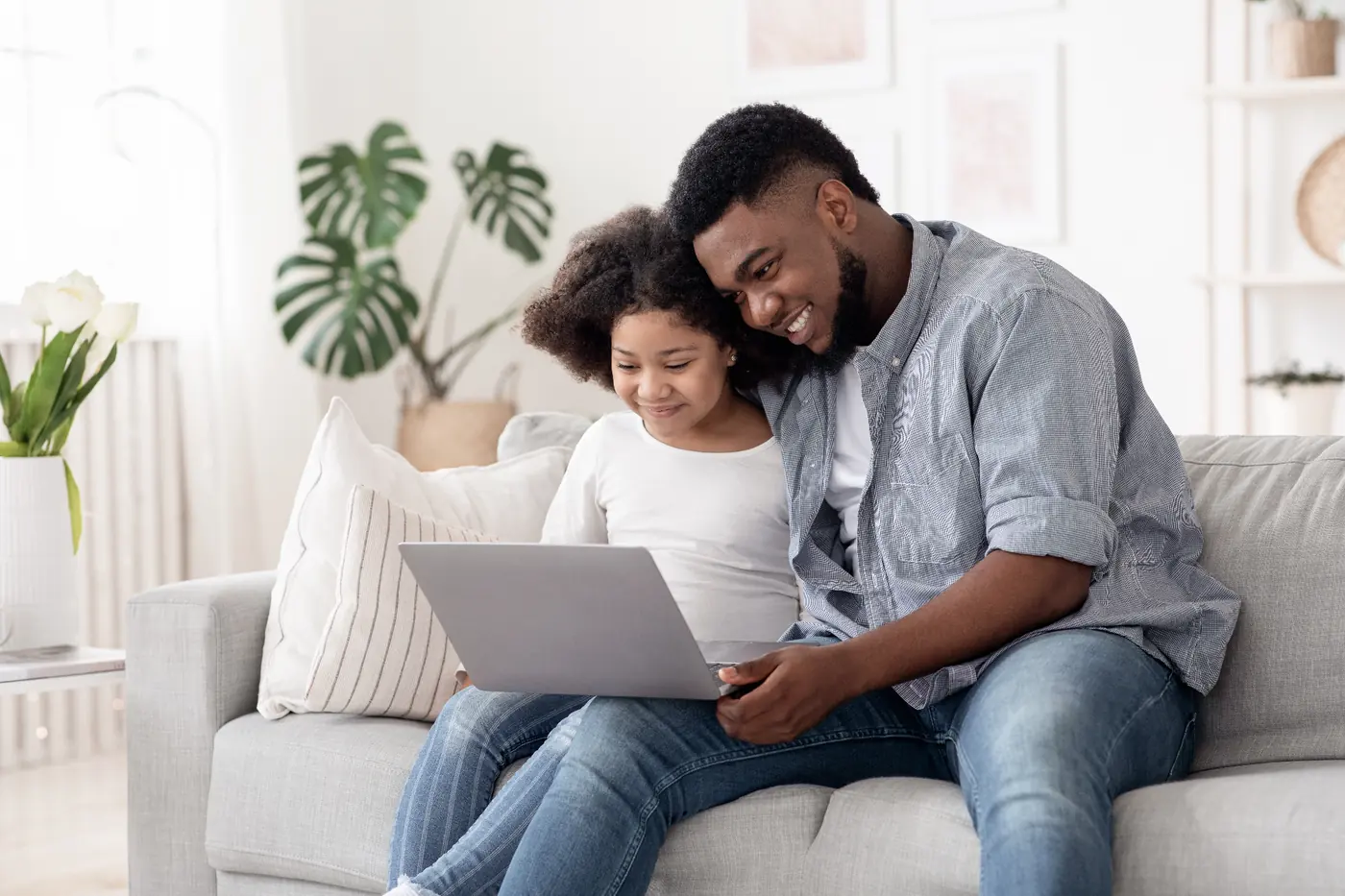 A parent and child exploring school options together